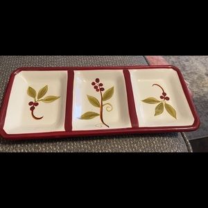 3 section ceramic serving tray